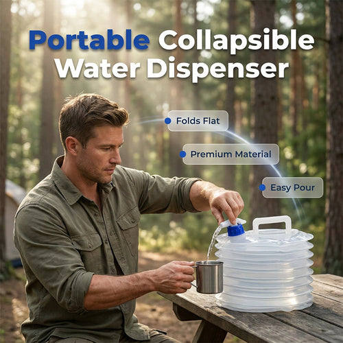 Folding Water Storage Containers, Retractable Large-Capacity Bucket with Handle