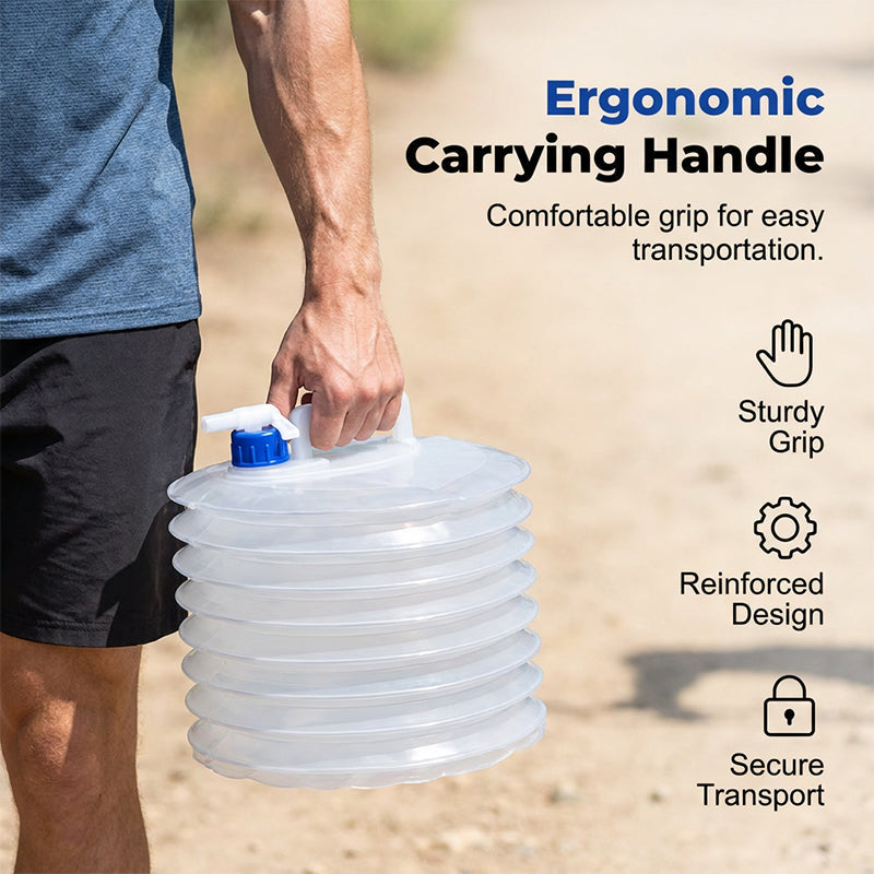 Folding Water Storage Containers, Retractable Large-Capacity Bucket with Handle