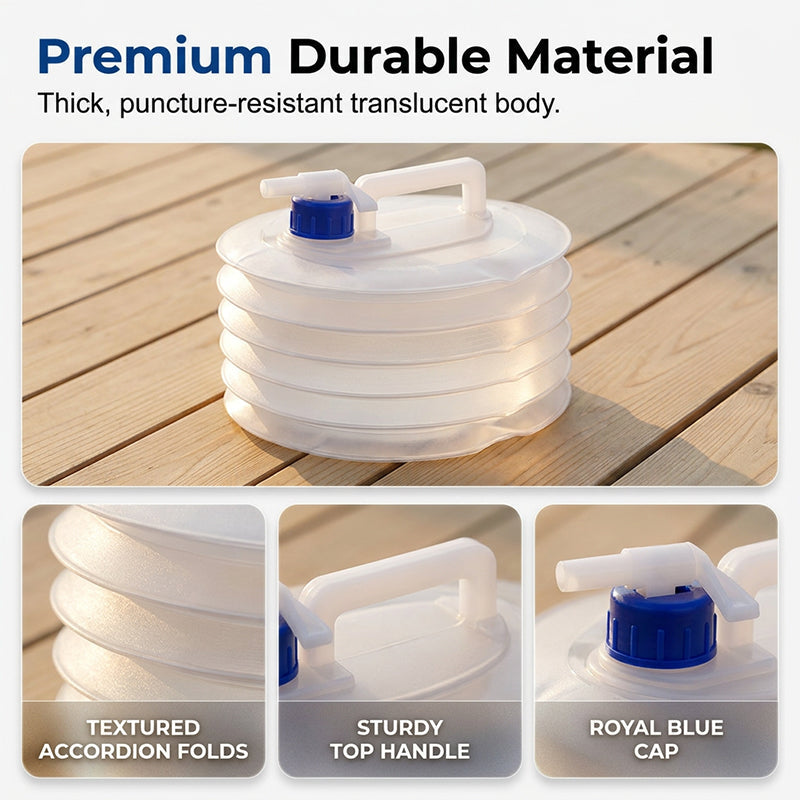 Folding Water Storage Containers, Retractable Large-Capacity Bucket with Handle