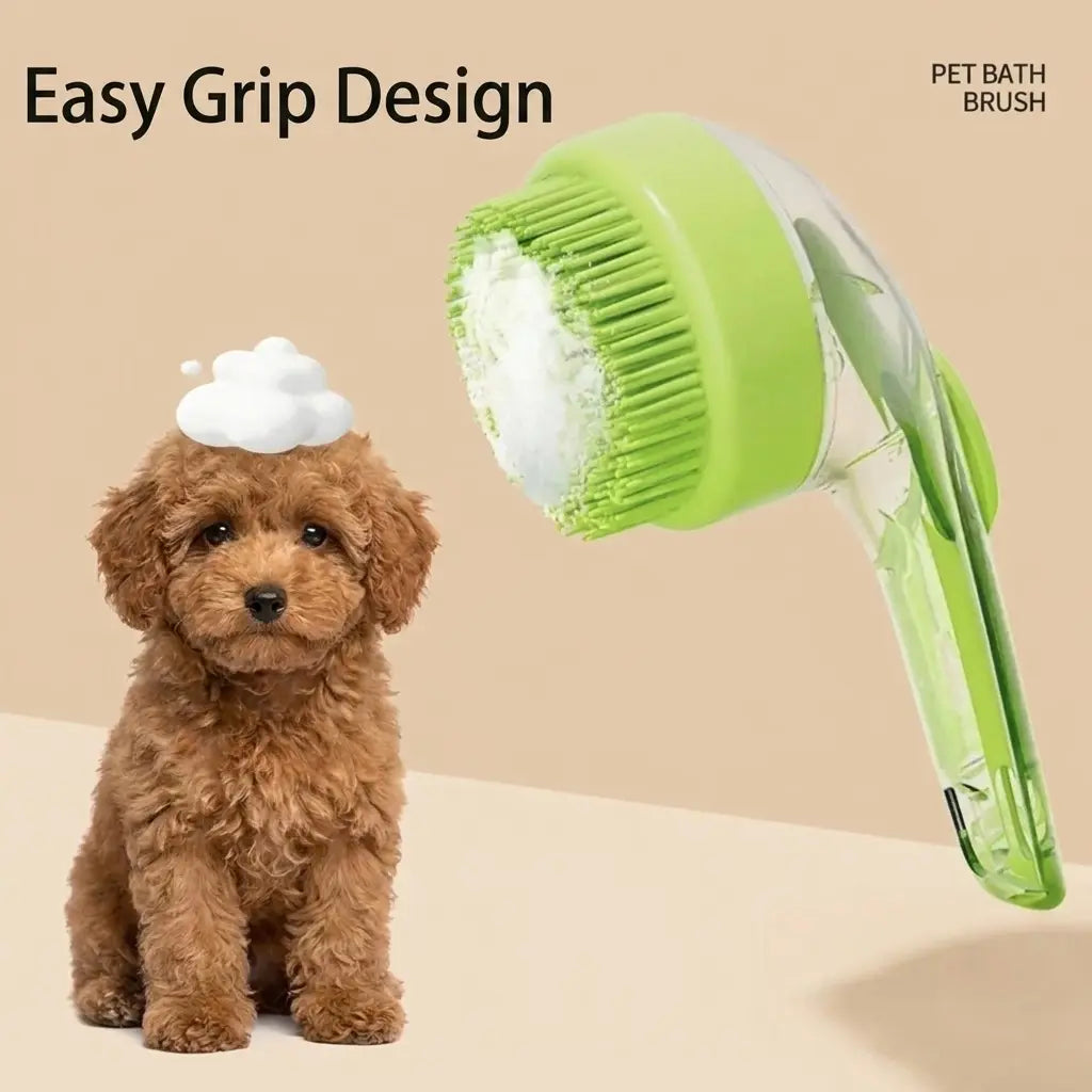 2026 New 2-in-1 Pet Bath & Grooming Deshedding Animal Hair Brush with Built-in Soap Dispenser