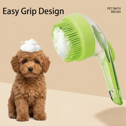 2026 New 2-in-1 Pet Bath & Grooming Deshedding Animal Hair Brush with Built-in Soap Dispenser