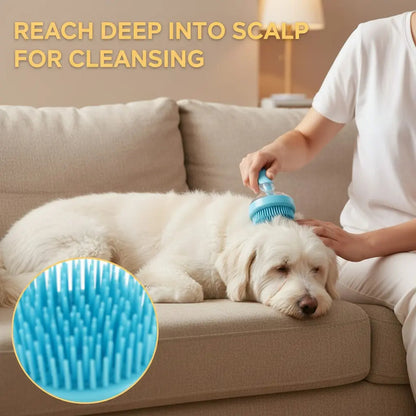2026 New 2-in-1 Pet Bath & Grooming Deshedding Animal Hair Brush with Built-in Soap Dispenser