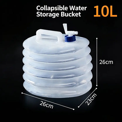 Folding Water Storage Containers, Retractable Large-Capacity Bucket with Handle
