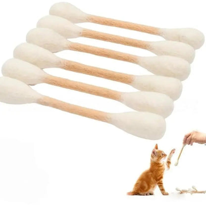 6 Pack Giant Q-tip Shaped Cat Toys - Soft Felt Cotton Swab Kitten Teething Sticks