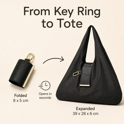🔥LAST DAY SALE 49% OFF-👜✨Foldable Shopping Bag Keychain Eco-Friendly Reusable Tote Bag