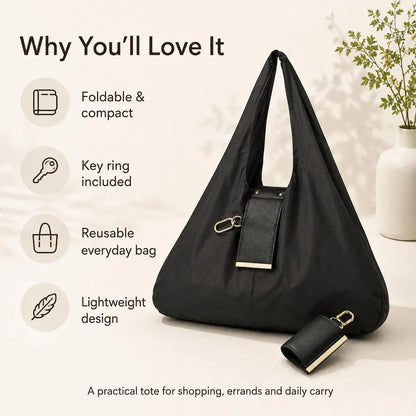 🔥LAST DAY SALE 49% OFF-👜✨Foldable Shopping Bag Keychain Eco-Friendly Reusable Tote Bag