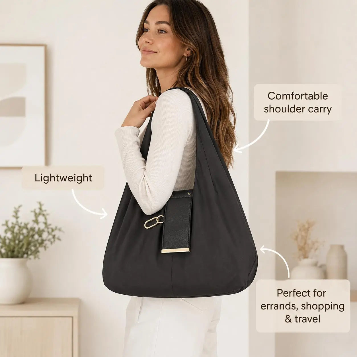 🔥LAST DAY SALE 49% OFF-👜✨Foldable Shopping Bag Keychain Eco-Friendly Reusable Tote Bag