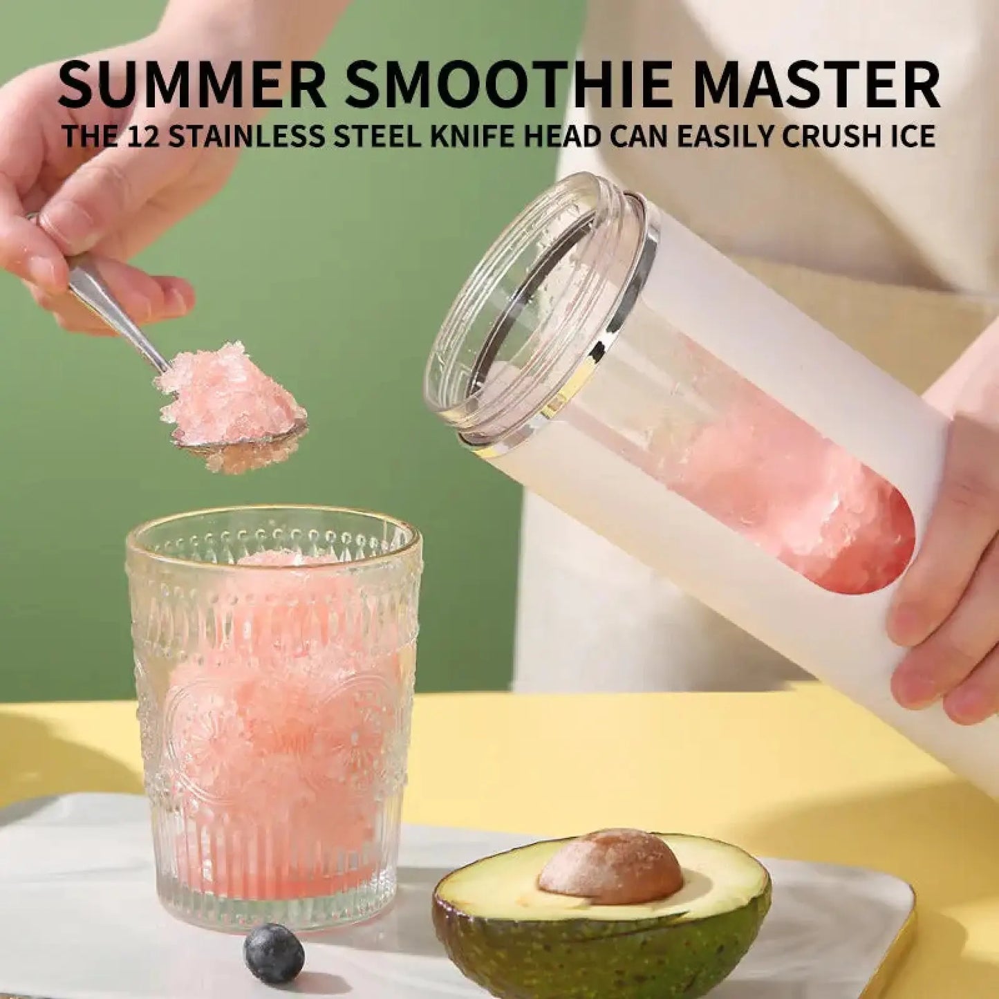 Compact Size Handheld Fruit Mixer, Light Carry Portable Juice Mixing Cup for Daily Fruit Drinks