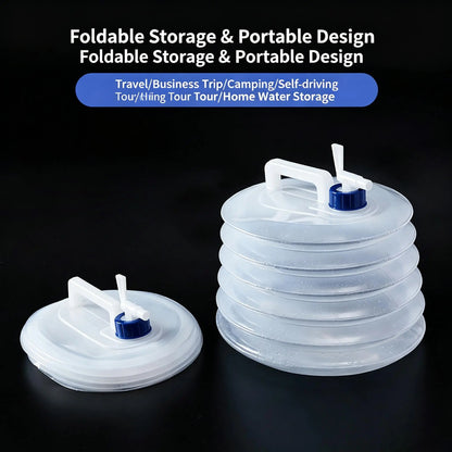 Folding Water Storage Containers, Retractable Large-Capacity Bucket with Handle
