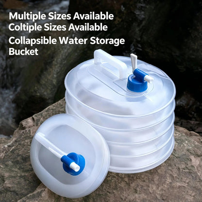 Folding Water Storage Containers, Retractable Large-Capacity Bucket with Handle