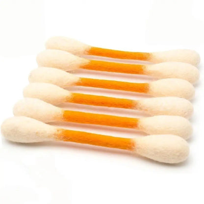 6 Pack Giant Q-tip Shaped Cat Toys - Soft Felt Cotton Swab Kitten Teething Sticks