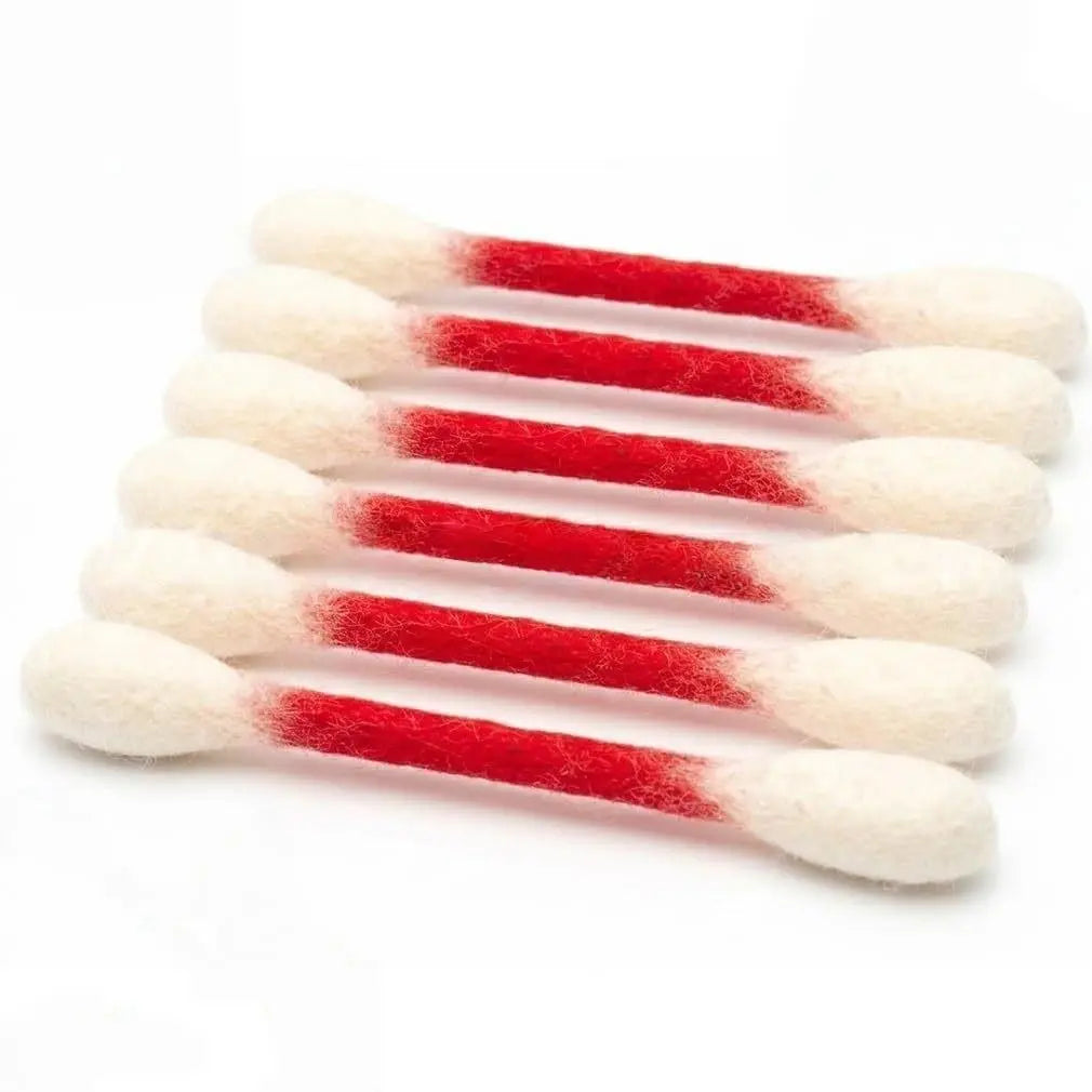 6 Pack Giant Q-tip Shaped Cat Toys - Soft Felt Cotton Swab Kitten Teething Sticks