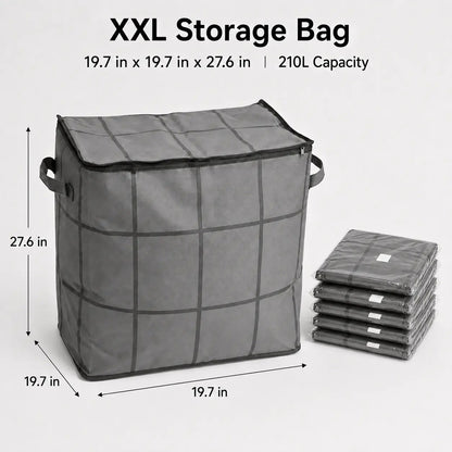 Spacious Moving Storage Bin, Zippered Organizer for Quilts