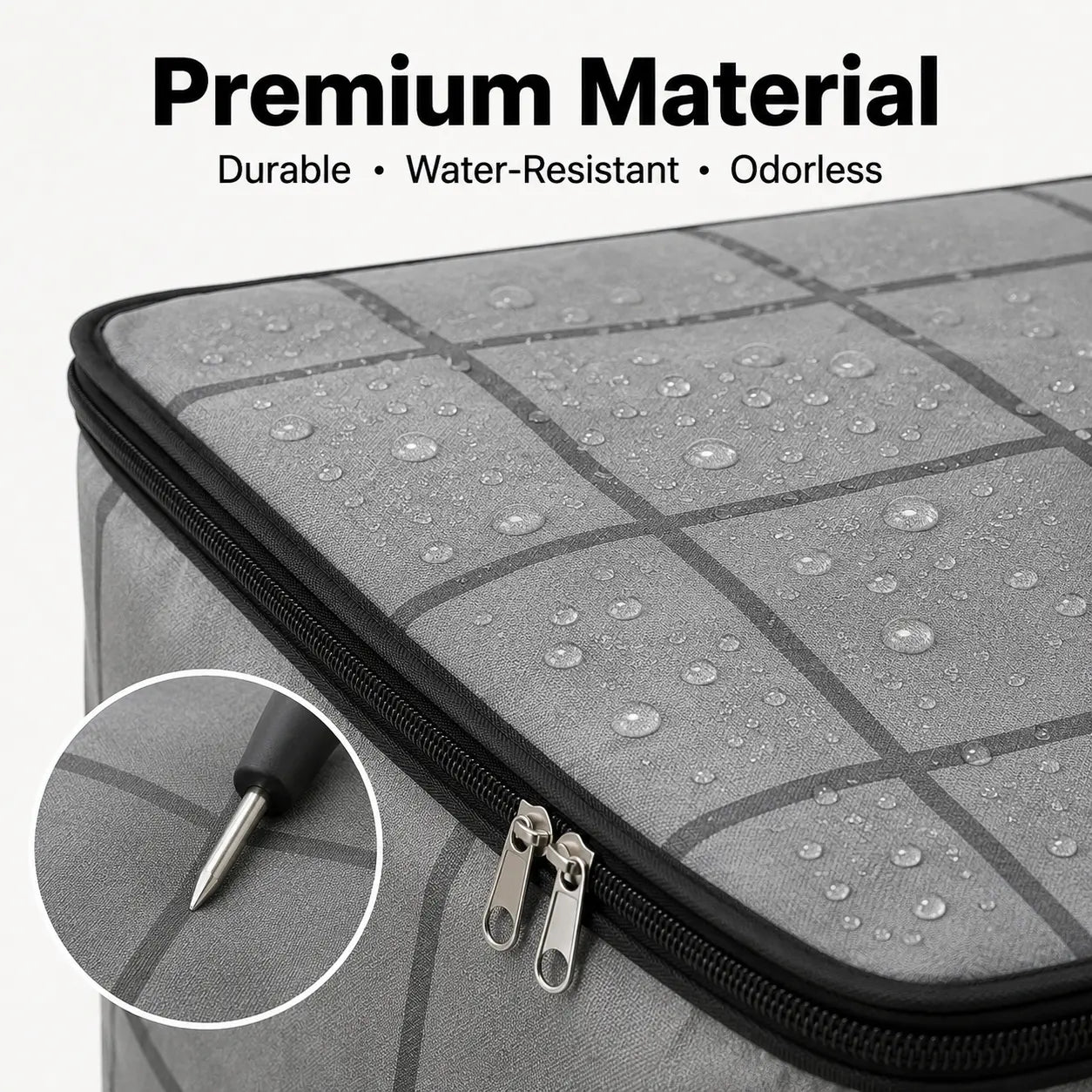 Spacious Moving Storage Bin, Zippered Organizer for Quilts