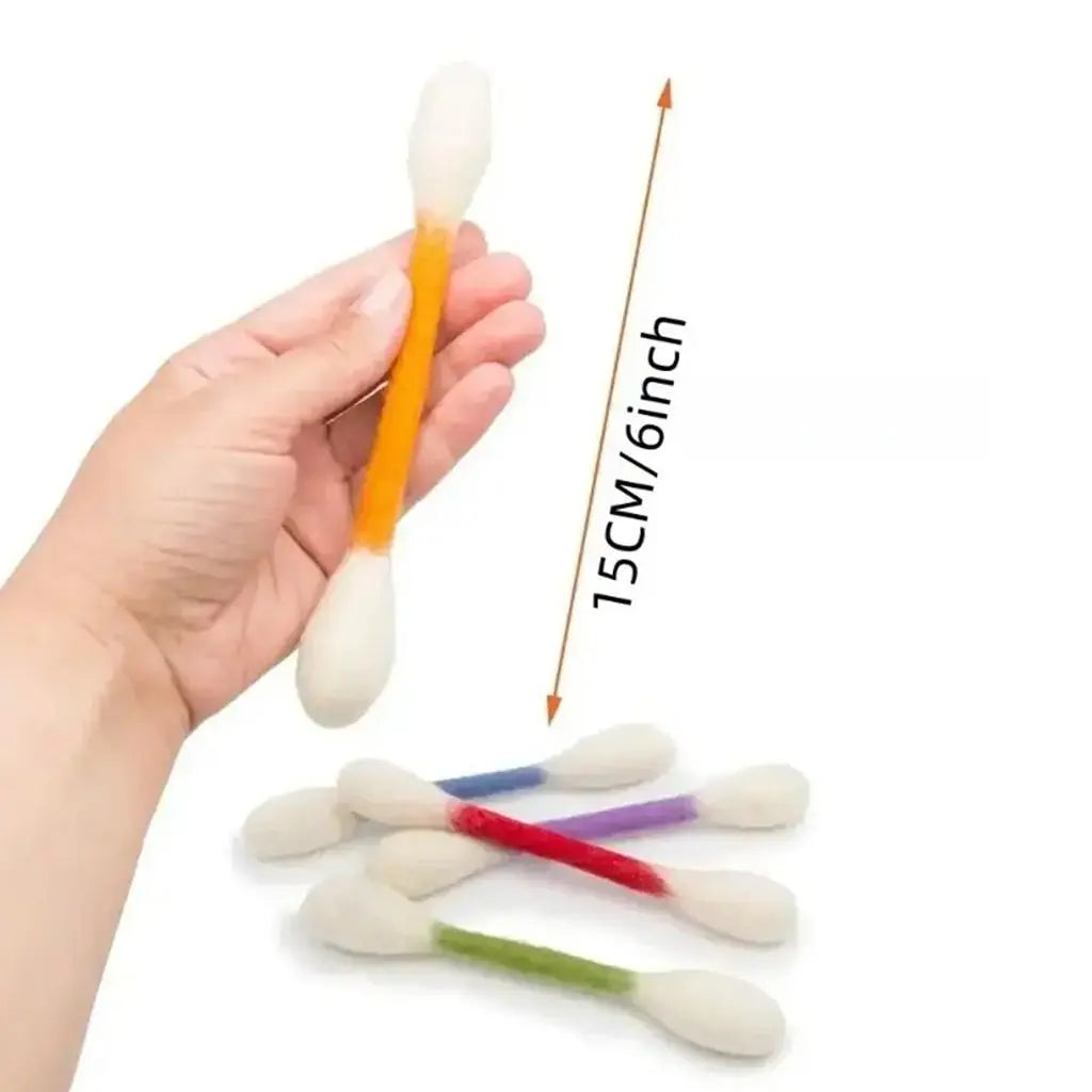 6 Pack Giant Q-tip Shaped Cat Toys - Soft Felt Cotton Swab Kitten Teething Sticks