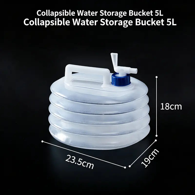Folding Water Storage Containers, Retractable Large-Capacity Bucket with Handle